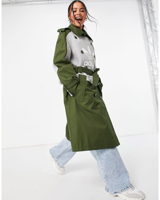 adidas Originals X Dry Clean Only Trench Coat in Green Lyst Australia