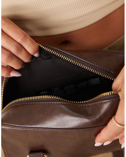 ASOS Brown Boxy Bowler Bag