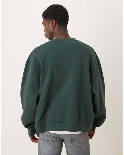 ASOS Green Essentials Boxy Relaxed Sweatshirt for men