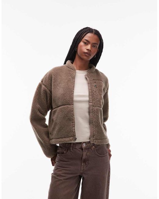 The North Face Brown Extreme Pile Full Zip Borg Fleece Jacket
