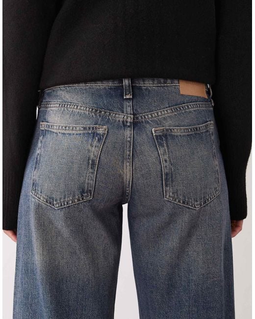 Weekday Black Imoo Low Waist Wide Leg Jeans