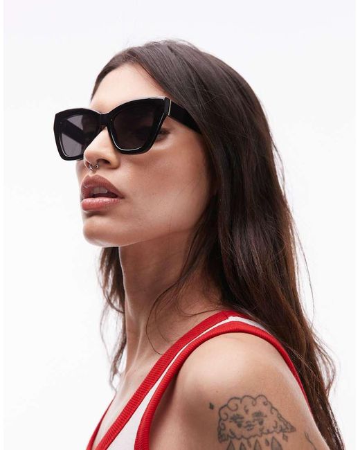 & Other Stories Black Oversize Cat Eye Sunglasses