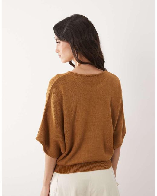 ASOS Knitted Batwing Top To Brown