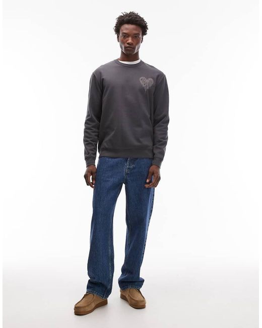 AllSaints Gray Trip Crew Sweatshirt for men
