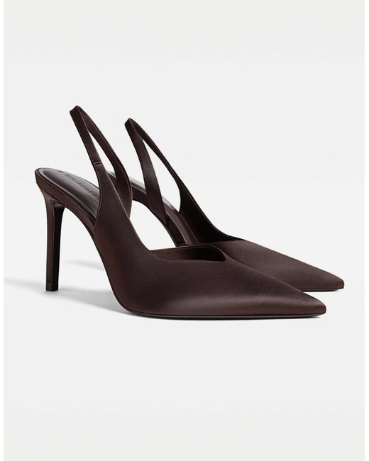 Stradivarius Brown – absatzschuhe aus satin