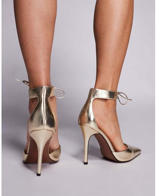 ASOS Brown Pippi Lace Up Detail High Heeled Court Shoes