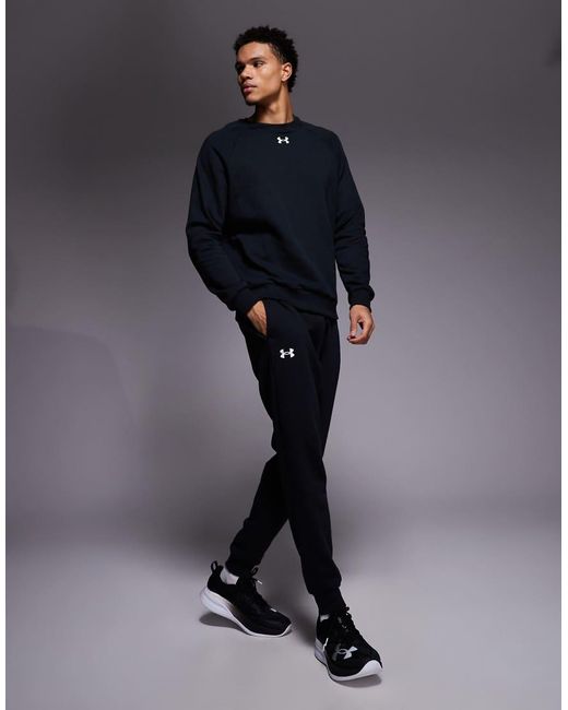 Under Armour Blue Rival Fleece Crew Neck Sweatshirt for men