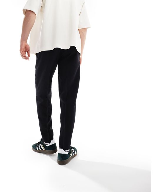 ASOS Black Smart Oversized Tapered Fit Trousers for men