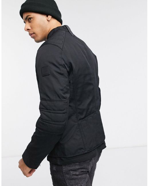 boss osma biker jacket in black