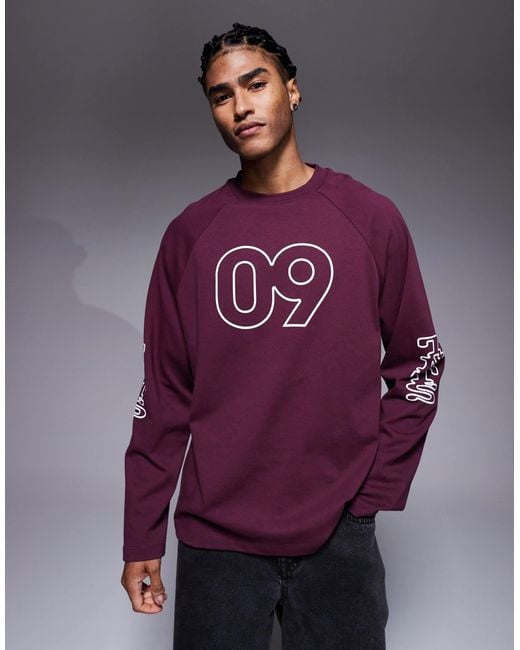 ASOS – oversize-t-shirt in Purple für Herren