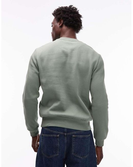 Sudadera Verde Con Cuello Redondo De Lacoste de hombre de color Gray