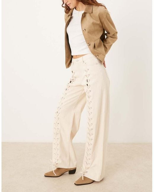 JJXX Natural Tokyo Lace Detail Jeans