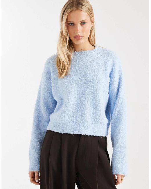 Pull ample en bouclé - pâle Miss Selfridge en coloris Blue
