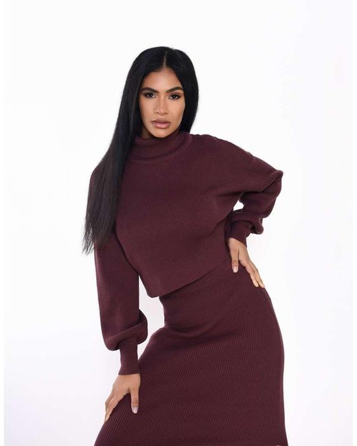 Glamorous Purple Roll Neck Jumper