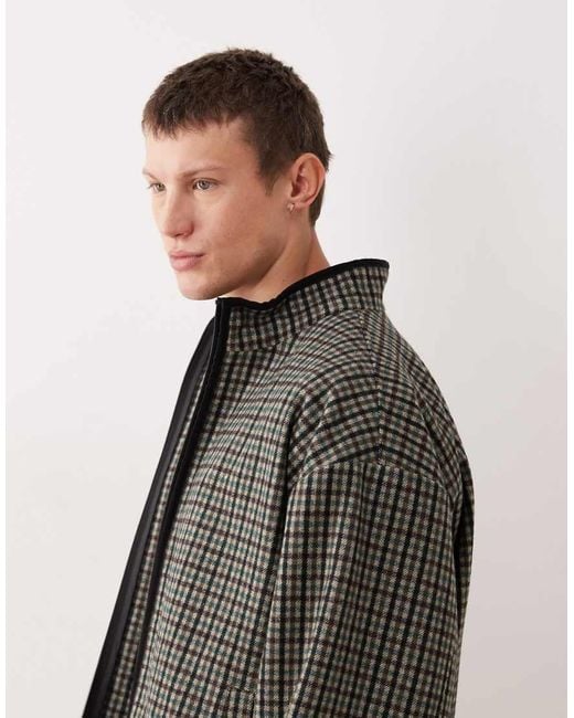 ASOS Gray Oversized Wool Look Track Jacket for men