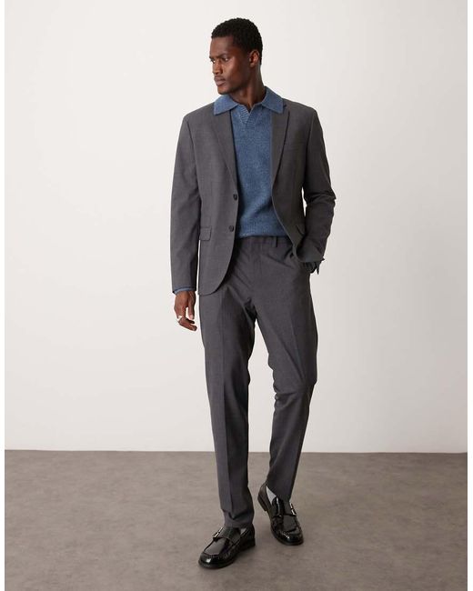 Mango Regular Fit Double Breasted Herringbone Blazer Co ord in Blue for Men Lyst UK