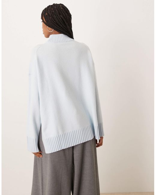 Mango White High Neck Jumper