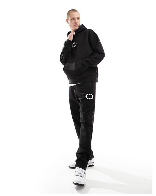 Criminal Damage Black Heavyweight jogger With Embriodery Logo for men