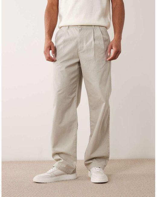 Cotton On Natural baggy Pleated Pants for men