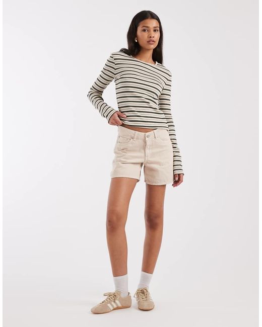 & Other Stories Gray Super Soft Rib Long Sleeved Slim Top