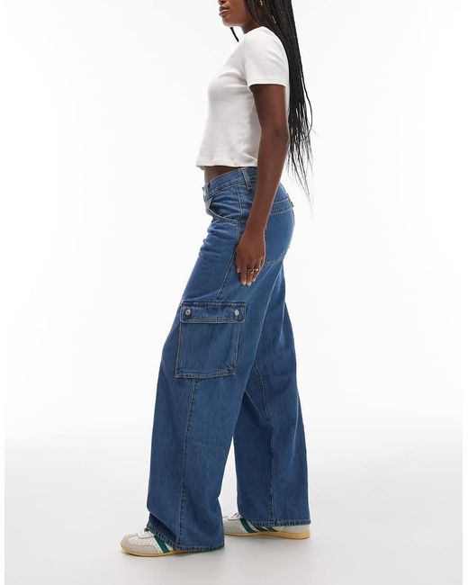 Vaqueros Cargo Azul Medio De Corte Suelto De Talle Muy Bajo Superlow De Levi's de color Blue
