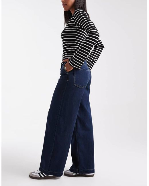 ONLY Blue Mid Waist Extra Wide Leg Jeans