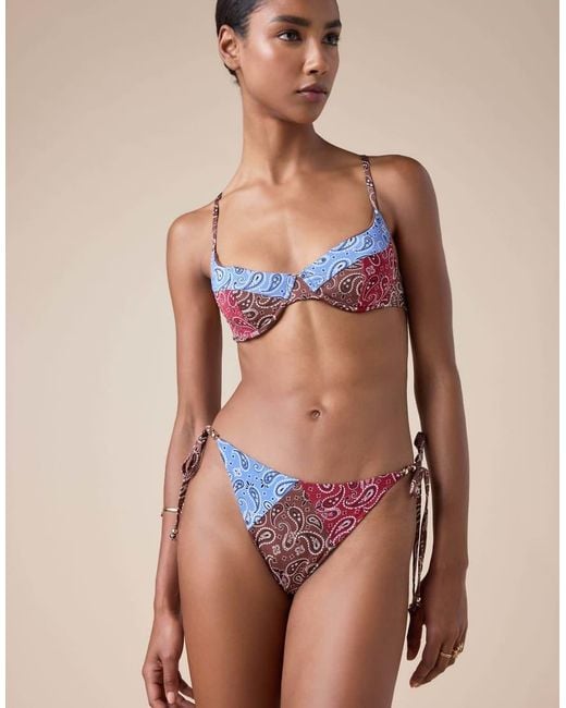 Calzedonia Multicolor Tie Bikini Bottoms Bandana Patch