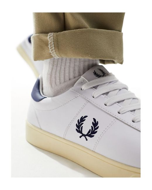 Fred Perry Gray Spencer Leather Sneakers for men