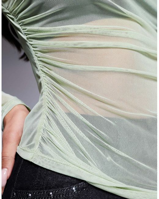 ASOS Gray – langärmliges netzstoff-oberteil