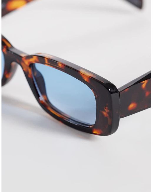 ONLY Blue Rectangle Sunglasses