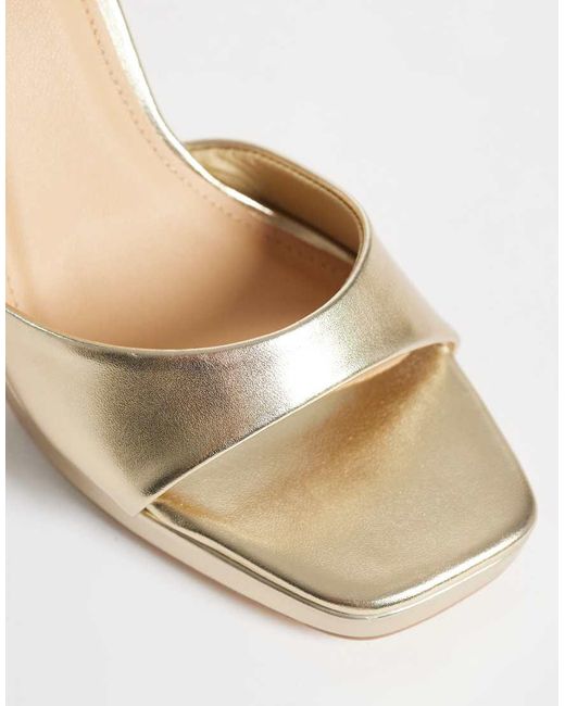 SEQWL Metallic Platform Block Heeled Sandals