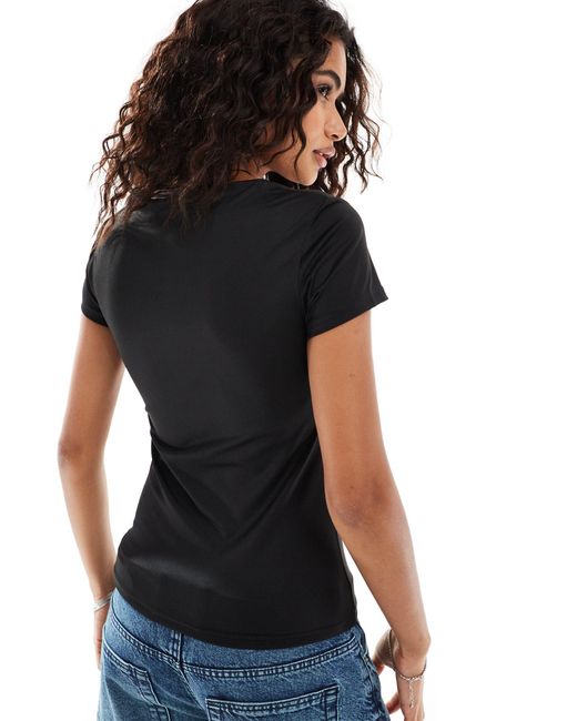 Weekday Black Ariel Open Square Neck Top