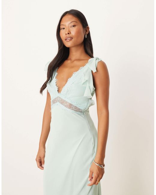 ASOS White Asos design petite – midi-trägerkleid aus chiffon
