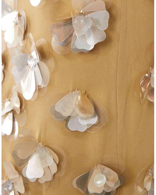 ASOS White 3d Flower Embellished Volume Midi Skirt
