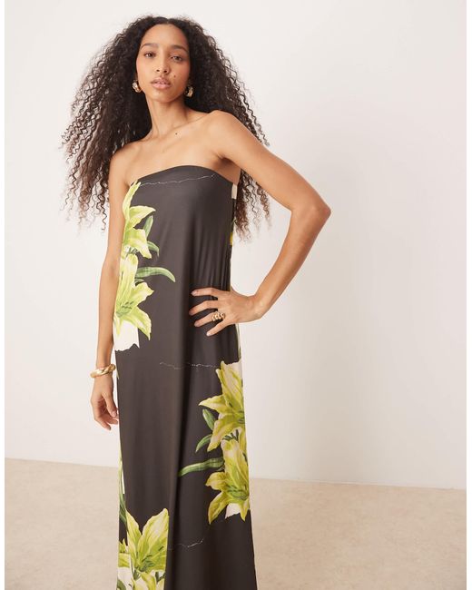 ASOS Natural – trägerloses maxikleid