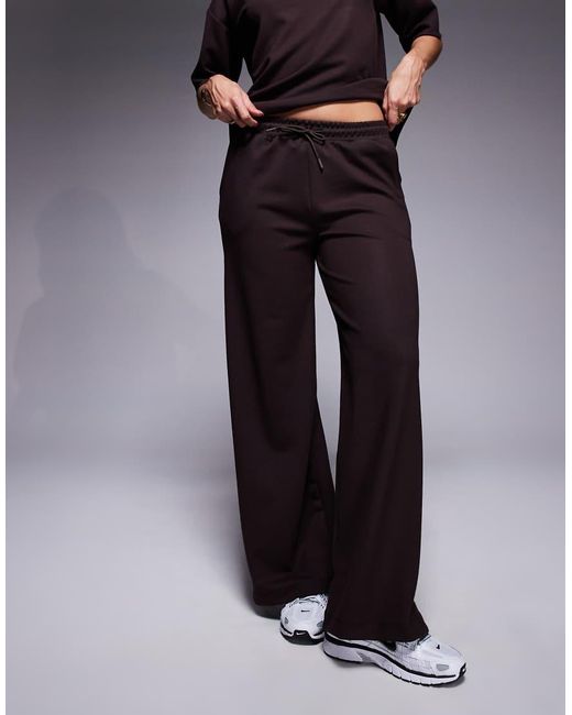 River Island Effen Joggingbroek Met Wijde Pijpen in het Blue