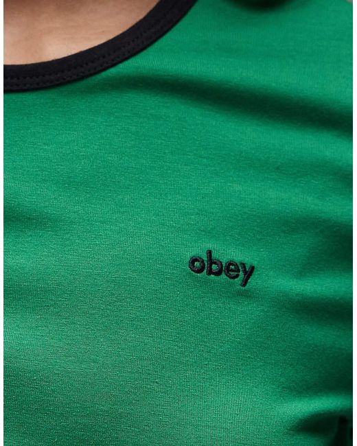 Obey Green Duvall Short Sleeve Ringer T-shirt
