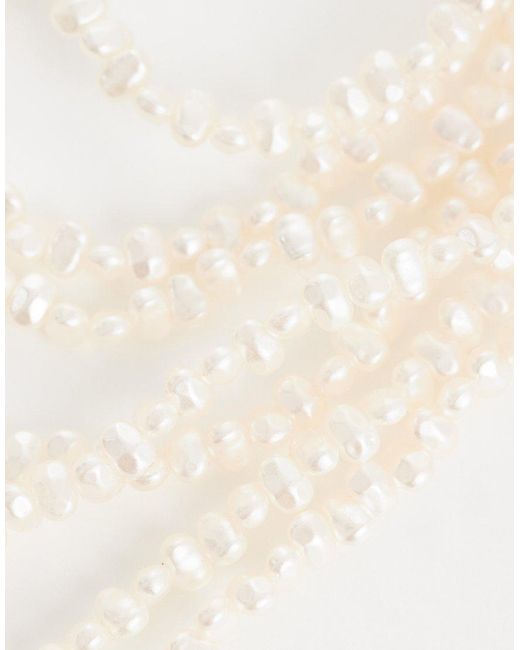 Accessorize White Irregular Faux Pearl Layered Necklace
