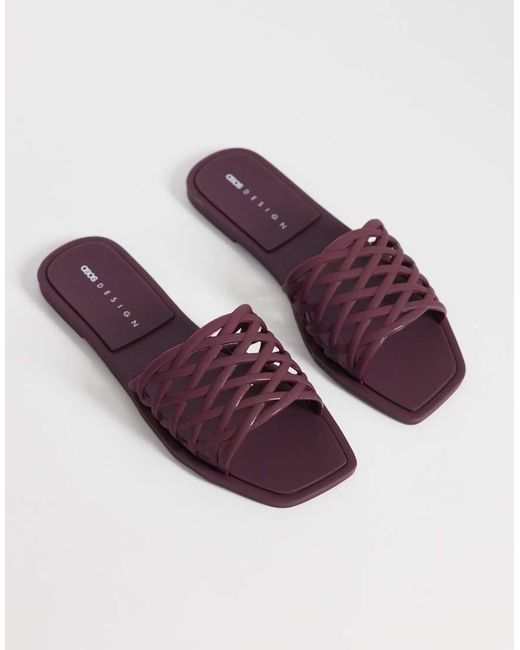ASOS Purple Faris Woven Jelly Flat Mules