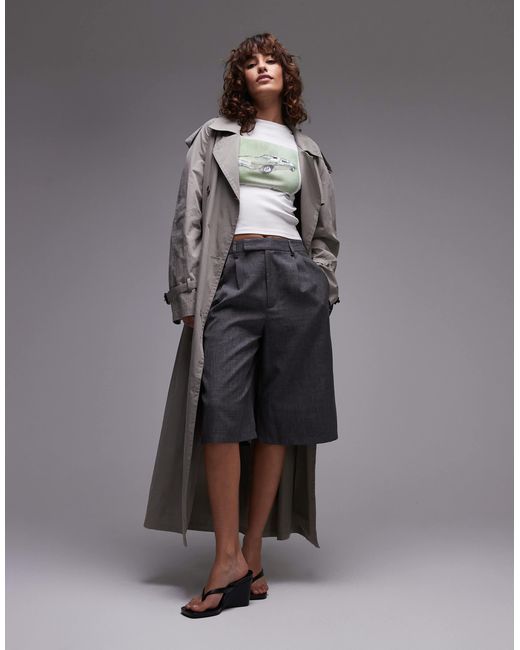 TOPSHOP Gray Graphic Vintage Car Print Baby Tee