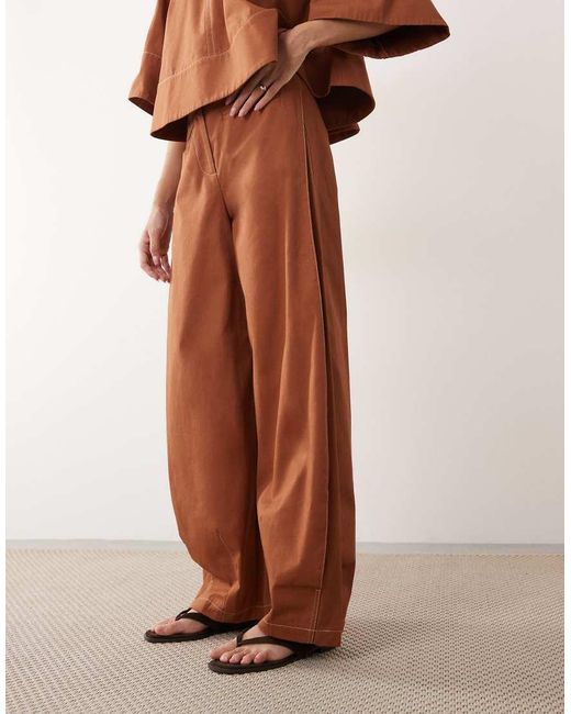 ARRANGE Brown Pleat Detail Co-ord Trouser