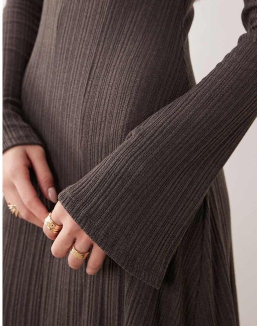 Mango Natural Maxi Dress With Flared Sleeves