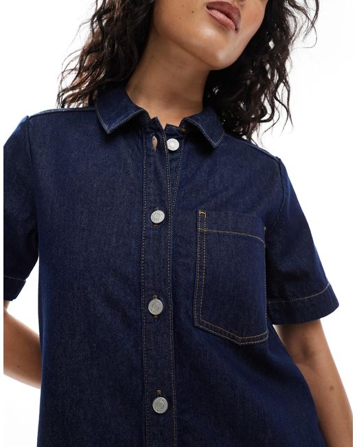 JJXX Blue Boxy Denim Mini Dress