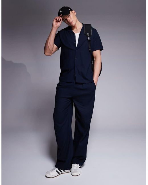 Camicia Da Spiaggia Ardesia A Maniche Corte di South Beach in Blue da Uomo