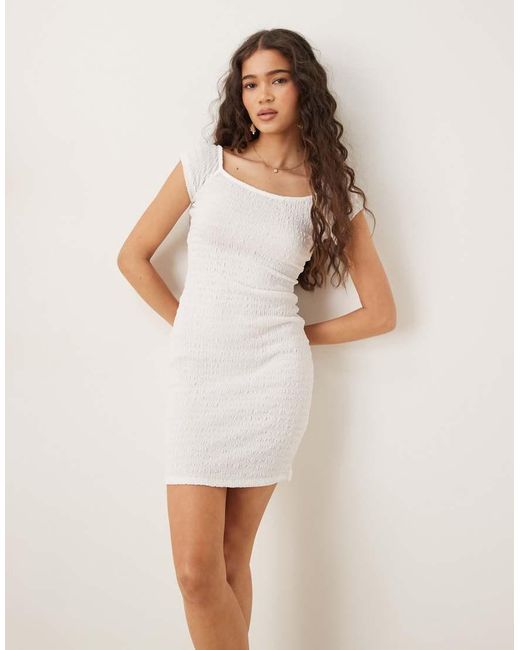 Glamorous White Square Neck Mini Dresses