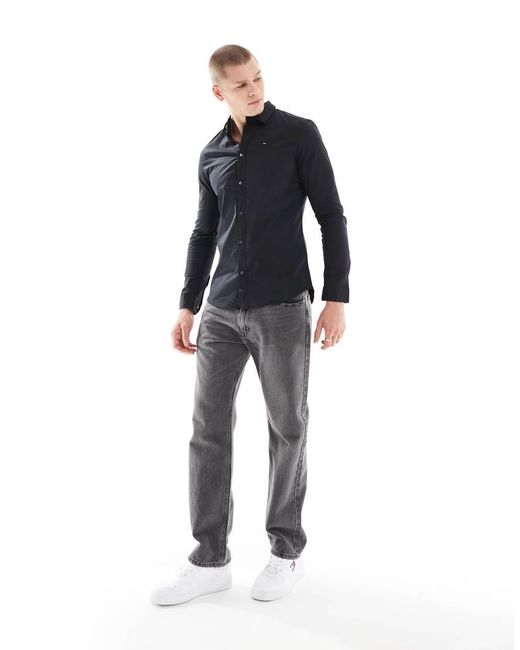 Tommy Hilfiger Black Slim Fit Stretch Shirt for men