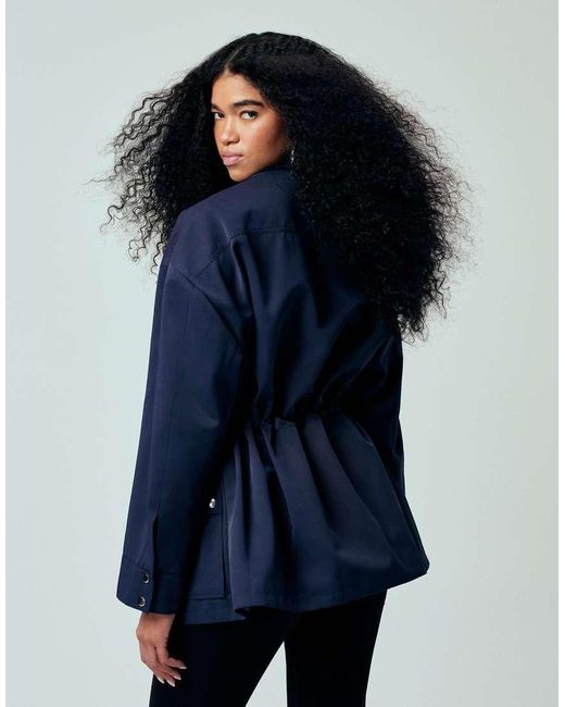 ASOS Blue Funnel Neck Utility Detail Jacket
