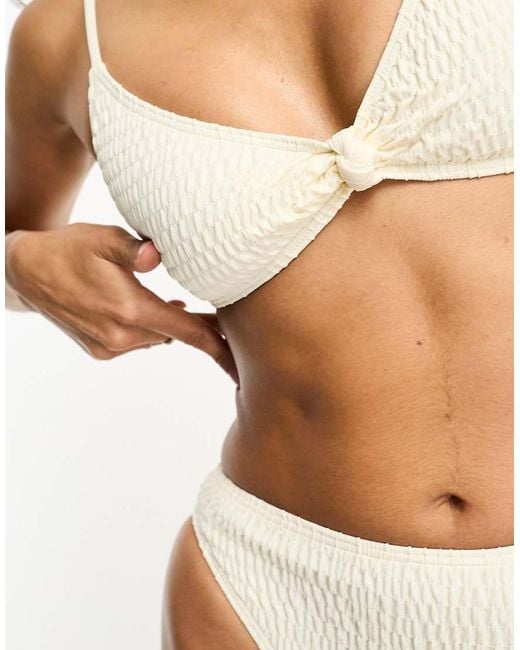 South Beach White Knot Front Bikini Top