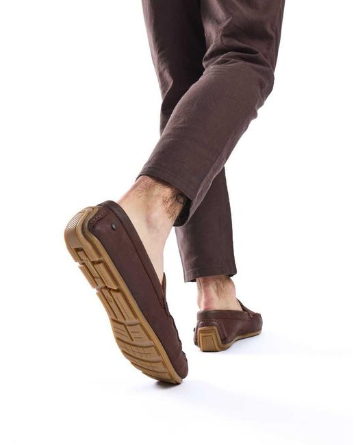 Base London Brown Moss Driver Mocc for men