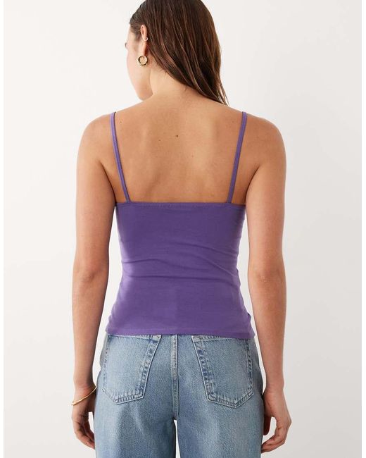Mango Purple Starring Hailey Bieber Structured Cami Top